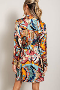 Abstract Wrap Dress